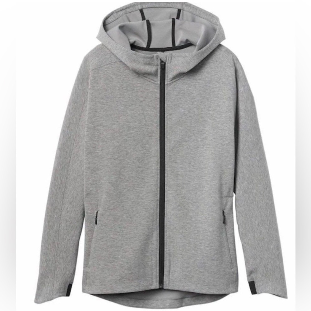 Athleta Modern Life Gray Full-Zip Jacket Hoodie